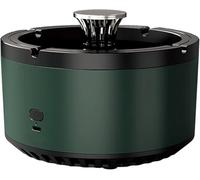 Smokeless Clean Air Ashtray with Filter, 2-in-1 Smart Portable USB Rechargeable (5.5x3.9in), for Home Car Office Indoor Outdoor Use - Purify & Decorate Your Breathable Space (1,Green)