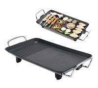 Smokeless Electric Grill Indoor Grill Plate 1500W Teppanyaki Table Grill Pan for BBQ Non Stick with Adjustable Temperature Large Size 48 x 27cm