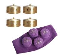 Smokeless Moxibustion Box Include 4 Boxes Portable moxibustion box Rotary temperature regulating cover Smoke proof and scald proof Where is the pain, where is the moxibustion (4 holes)