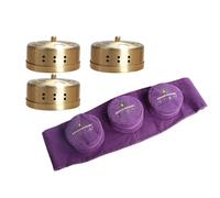 Smokeless Moxibustion Box Include 4 Boxes Portable moxibustion box Rotary temperature regulating cover Smoke proof and scald proof Where is the pain, where is the moxibustion (3 holes)
