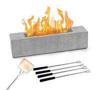 Smokeless Tabletop Fire Pit - Freestanding Bioethanol Fireplace for Indoor & Outdoor Use, Portable Concrete Burner for Patio & Garden