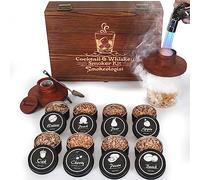SMOKEOLOGIST Whiskey, Cocktail, and Old Fashioned Smoker Kit with Torch - Includes 8 Unique Natural Wood Flavors, Luxury Wooden Box Gift Packaging, Premium Butane Torch (Butane Fuel not Included)