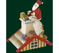 Smoker Figure Original Erzgebirge Seiffen Smoking House with Santa 02601 NEW