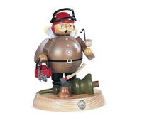 Smoker Figure Smoker Man On Base Lumberjack With Chainsaw (WxH): 13x18cm NEW