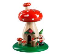 Smoker Mushroom with Dwarf 13cm NEW Incense Figure