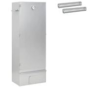 Smoker Oven Silver 44.5x29x110cm Galvanised Steel Vertical Outdoor Smoker 3pcs