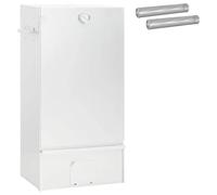 Smoker Oven Silver 44.5x29x83cm Galvanised Steel Outdoor Compact 3pc Pellet SetX
