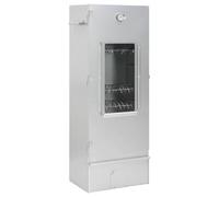 Smoker Oven with Table Galvanised Steel, Outdoor Smoker 44.5 x 29 x 110 cm, 12 S-Hooks, 3 Racks, Thermometer, Shelf for Grill Utensils, Ideal for Meat, Fish, Vegetables BBQ