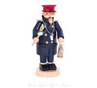 Smoker Train Conductor 8 Cm X 18 Cm X 10 Cm New Erzgebirge Rauchmann