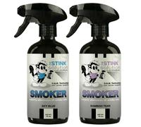 Smokers Odor Eliminating Spray Completely removes Smoke Odors. Proven Formula Using OAM Technology That Safely removes Odors for Good. 1 Bamboo Teak and 1 Sky Blue scents