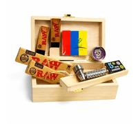 Smokers, Wooden, Rolling Box, Collection with King Size Raw Papers, Tips, Cone Holder, Gift Set For Fathers Day Christmas Birthdays, Rolling Kit, Smoking Accessories, Gift #1