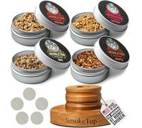 Smoketop - Cocktail Smoker Kit And 4 Pack Of Cherry, Hickory, Maple, & Oak Wood Chips - Cocktail Smoker Kit & Chips For Old Fashioned Cocktails, Whiskey, & Bourbon