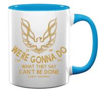 Smokey and The Bandit We are Gonna Do What They Say Can Not Be Done Ceramic Tea Coffee Mug Light Blue