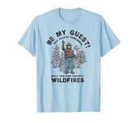 Smokey Bear Be My Guest Please Remember T-Shirt, Men, Baby Blue, XX-Large
