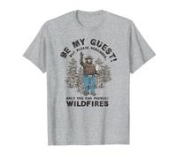 Smokey Bear Be My Guest Please Remember T-Shirt, Men, Heather Grey, X-Large