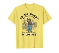Smokey Bear Be My Guest Please Remember T-Shirt, Men, Lemon Yellow, X-Large