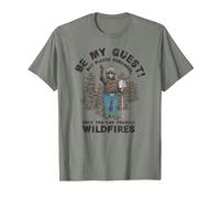 Smokey Bear Be My Guest Please Remember T-Shirt, Men, Olive Heather, Medium