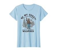 Smokey Bear Be My Guest Please Remember T-Shirt, Women, Baby Blue, Small