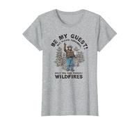 Smokey Bear Be My Guest Please Remember T-Shirt, Women, Heather Grey, X-Small