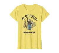 Smokey Bear Be My Guest Please Remember T-Shirt, Women, Lemon Yellow, X-Large