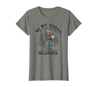 Smokey Bear Be My Guest Please Remember T-Shirt, Women, Olive Heather, Small