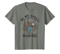 Smokey Bear Be My Guest Please Remember T-Shirt, Youth, Olive Heather, Large