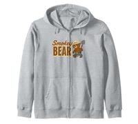 Smokey Bear Cute Retro Walking Character Zip Hoodie