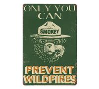 Smokey Bear Only You Can Prevent Wildfires Sign Metal Tin Sign Home Outdoor Forest Wildfire Prevent Sign Campaign Fire Awareness Poster 12x8inch