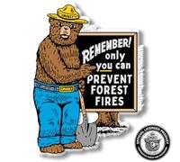 Smokey Bear 'Remember' Sign Magnet by Classic Magnets, 2.7 x 3.6, Collectible Souvenirs and Gifts Made in The USA