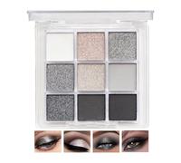Smokey Eye Eyeshadow Palette, Matte & Shimmer, High-Pigment 9-Color Set, Blendable, Long-Lasting Formula, Black & Gray Tones, Perfect for Cosplay, Halloween, Parties