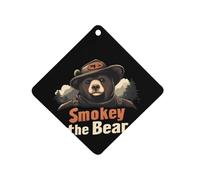 Smokey The Bear Fire Danger Car Aromatherapy Tablets Air Freshener Hanging Scented Cards for Rooms Bathrooms Wardrobe Rhombus