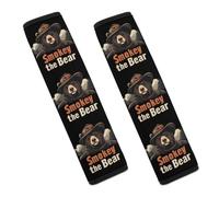 Smokey The Bear Fire Danger Car Seat Belt Pad Strap Belts Covers Universal Auto Part Accessories 2PCS