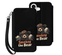 Smokey The Bear Fire Danger Cell Phone Flip Leather Case Classic Protection Compatible with iPhone 17/17 Air/17 Pro/17 Pro Max
