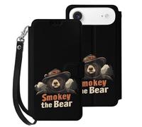 Smokey The Bear Fire Danger Cell Phone Flip Leather Case Classic Protection Compatible with iPhone 17/17 Air/17 Pro/17 Pro Max
