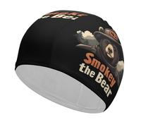 Smokey The Bear Fire Danger Classic Swim Cap High Elasticity Soft Bathing Caps Lightweight Swimming Hat for Men Women