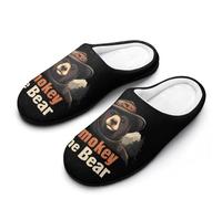 Smokey The Bear Fire Danger Cotton Slipper Anti-Skid Comfortable Cozy Plush Slippers Indoor House Closed Toe Shoes 7-8(39-40