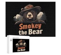 Smokey The Bear Fire Danger Funny Wooden Picture Puzzle Wood Jigsaw Creative Gift for Adults And Family Game