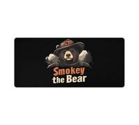 Smokey The Bear Fire Danger Mouse Pads Protector Desk Pad with Anti-Slip Rubber Base for Home and Office E-Sports Room