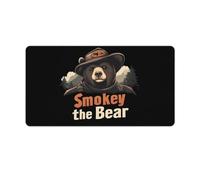 Smokey The Bear Fire Danger Mouse Pads Protector Desk Pad with Anti-Slip Rubber Base for Home and Office E-Sports Room