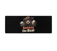 Smokey The Bear Fire Danger Mouse Pads Protector Desk Pad with Anti-Slip Rubber Base for Home and Office E-Sports Room