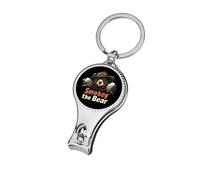 Smokey The Bear Fire Danger Nail Clipper Portable Metal Fingernail and Toenail Clippers Cutters with Bottle Opener Keychain