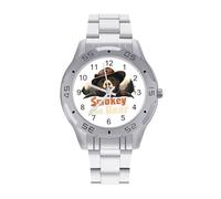 Smokey The Bear Fire Danger Vintage Wrist Watches Men's Classic Business Watch Casual Stainless Steel Band for Boyfriend Father