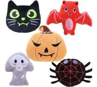 Smokey's Stash Catnip Halloween Cat Toys for Kittens and Cats - 5 Plush Interactive Spooky Toys Per Pack