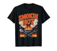 Smokin Hot Bold Flames BBQ Grill Master Pitmaster Smoking T-Shirt