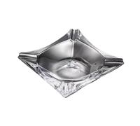 Smoking Accessories Coffee Table Ornaments Glass Ashtray Square Transparent for Living Room Office Desktop(Silver)