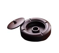 Smoking Accessories Solid Wood Large Ashtray, Ebony Ashtrays Home Office Asht ray with Lid to Prevent The Ash Fly Apart(Small)