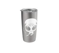 Smoking Alien Funny Cool Aesthetic UFO Meme Humor Stainless Steel Insulated Tumbler