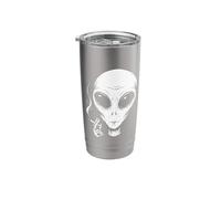 Smoking Alien Funny Cool Aesthetic UFO Meme Humor Stainless Steel Insulated Tumbler