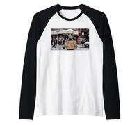 Smoking Alien Holding Aliens are Real Sign Scene Raglan Baseball Tee
