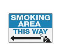 Smoking Area This Way Left Arrow Sign 12 X 8 Inches Aluminum Sign Reflective - Uv Protected, Waterproof, Weatherproof And Fade Resistant - 4Pre-Drilled Holes